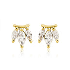 Crownled pırlanta küpe 14K altın 0.11ct E-VS sertifikalı detay görünüm