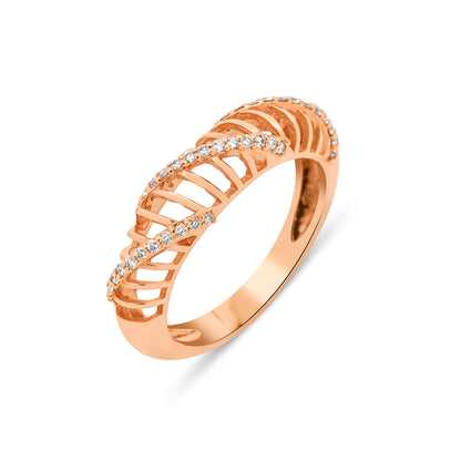 Cadence Yüzük - 14K altın pırlanta yüzük ön görünüm