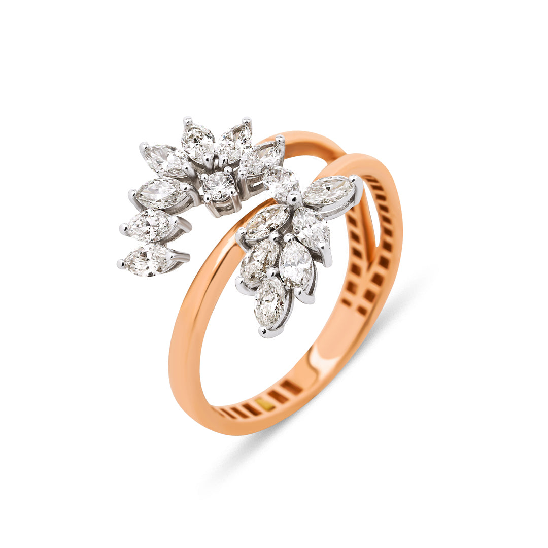 Verde Yüzük - 14K altın pırlanta yüzük ön görünüm