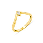 Aureola Yüzük 0.08 ct pırlanta 14K altın minimal tasarım