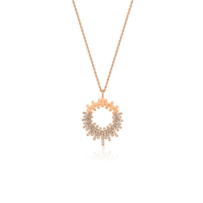 Solaris Kolye - 14K altın pırlanta kolye ön görünüm