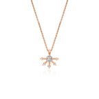 Golden Ray Kolye - 14K altın pırlanta kolye ön görünüm