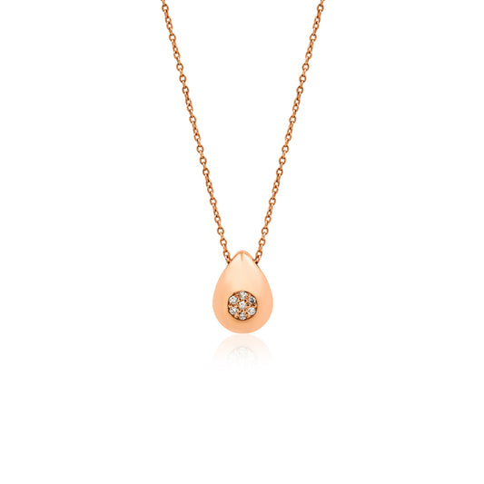 Dropia 14K altın pırlanta kolye - zarif tasarım detay görünümü