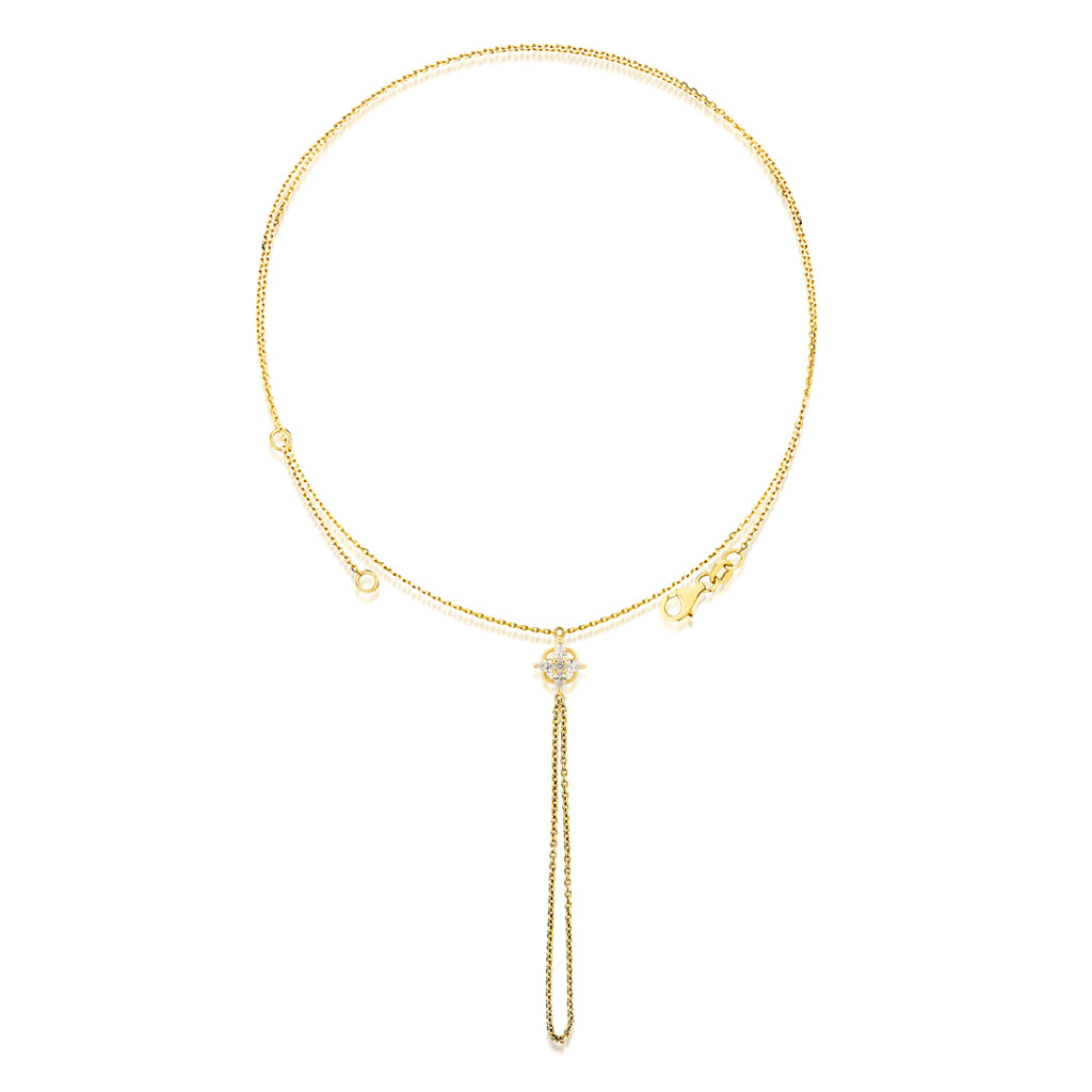 Crowned Fleur Şahmeran 0.32 ct pırlanta 14K altın taç detaylı