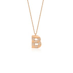 Divine Monogram 14K altın pırlanta kolye, kişiye özel harf tasarım, 0.33 ct E-VS pırlanta detayları