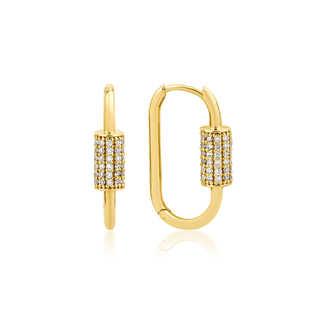 Whirl Hoops 14K altın pırlanta küpe, zarif halka tasarım, 0.44 ct E-VS pırlanta detayları