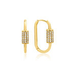 Whirl Hoops 14K altın pırlanta küpe, zarif halka tasarım, 0.44 ct E-VS pırlanta detayları