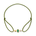 Emerald Path 14K altın ipli bileklik zümrüt ve pırlanta ok figürlü - Ala Fine Jewelry