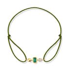 Emerald Path 14K altın ipli bileklik zümrüt ve pırlanta ok figürlü - Ala Fine Jewelry