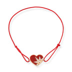 Soulvision 14K altın ipli bileklik pırlanta kalp göz ve ışık figürlü - Ala Fine Jewelry