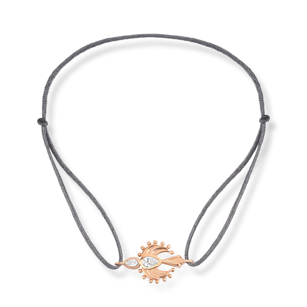  "Angelic Balance 14K altın ipli bileklik pırlanta melek kanadı figürlü - Ala Fine Jewelry