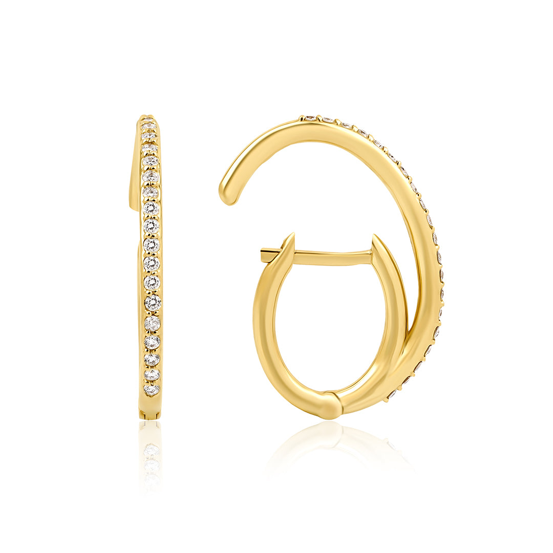 14K altın Eartouch küpe pırlanta detayları 