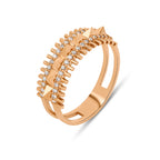 Thorn yüzük - 14K altın diken tasarımlı baget pırlanta yüzük ürün görseli