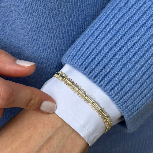Baton bileklik detay görünüm - 14K altın pırlanta tennis bileklik - Ala Fine Jewelry