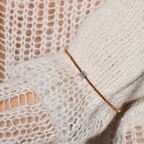 Bubble Baguette Bileklik bilekte görünümü - 14K altın pırlanta bileklik