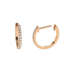 Mini Pırlantalı Halka Küpe detay görünümü - 14K altın pırlanta halka küpe