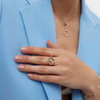 Galaxy Yüzük - 0.19 ct pırlanta modern tasarım 14K altın yüzük parmakta görünümü