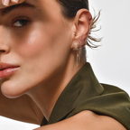 Trio Diamond Piercing kulakta görünümü - 14K altın pırlanta piercing