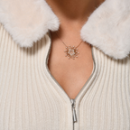 Shine Kolye boyunda görünümü - 14K altın pırlanta yıldız kolye