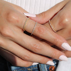 Tamtur Yüzük parmakta görünümü - 14K altın pırlanta tamtur yüzük