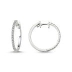 0.38 ct E-VS pırlanta taşlı 14K altın halka küpe 2.4 cm
