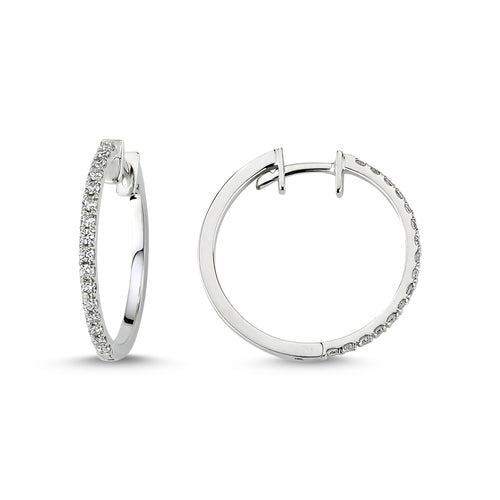 0.38 ct E-VS pırlanta taşlı 14K altın halka küpe 2.4 cm