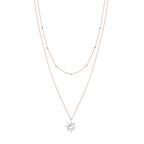 Double Sun Kolye detay görünümü - 14K altın pırlanta güneş kolye