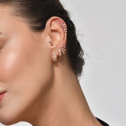 Fully Diamond Hoop Earrings