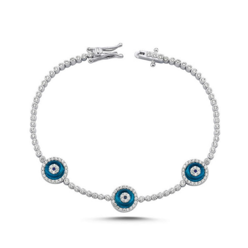 Guardian Eye Suyolu Bileklik detay görünümü - 14K altın pırlanta nazarlık bileklik