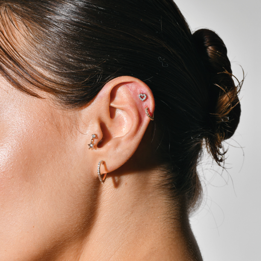 Heart Gold Piercing