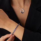 Sapphiros bileklik 14K safirli bileklik - bilekte görünümü