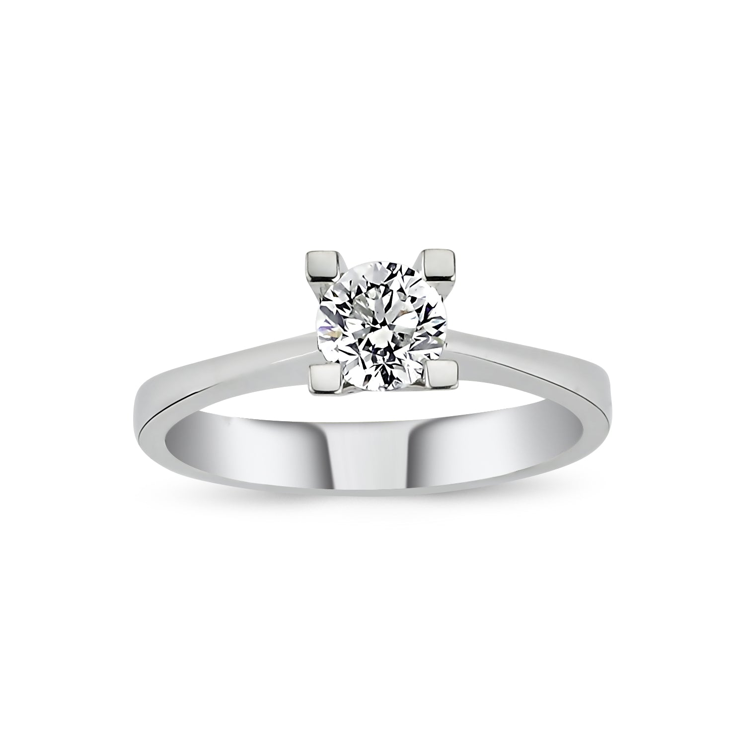 0.75 ct F-SI2 HRD sertifikalı pırlanta tektaş yüzük 14K altın