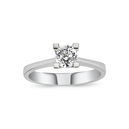 0.75 ct F-SI2 HRD sertifikalı pırlanta tektaş yüzük 14K altın