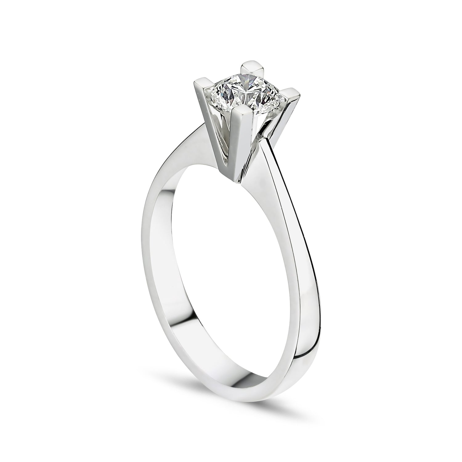 0.75 ct F-SI2 HRD sertifikalı pırlanta tektaş yüzük 14K altın