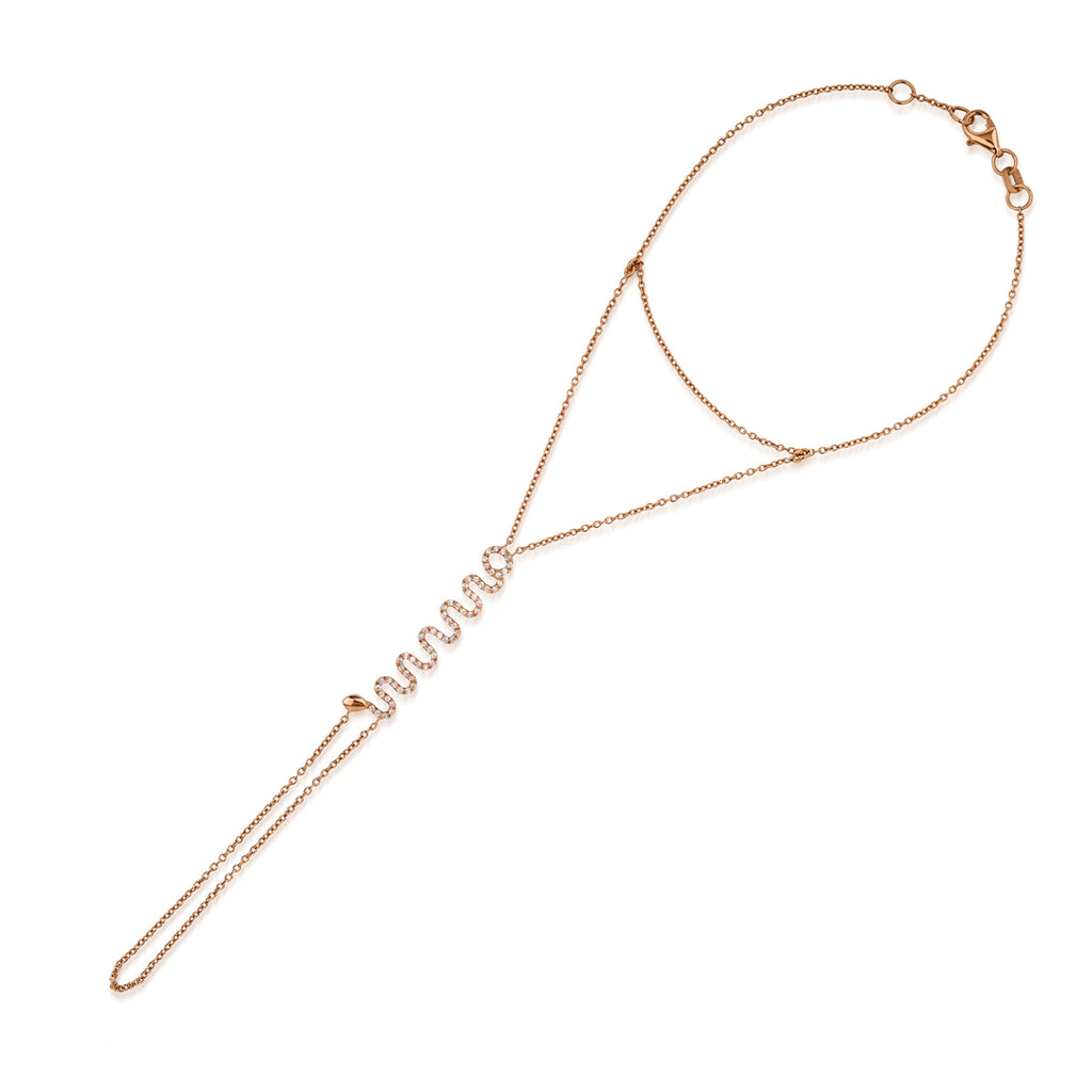 14K altın Snaky Şahmeran bileklik - yılan tasarımlı pırlanta detaylı şahmeran