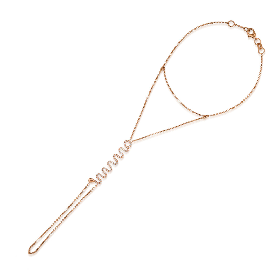 14K altın Snaky Şahmeran bileklik - yılan tasarımlı pırlanta detaylı şahmeran