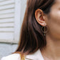 Line Hoop Diamond Earrings