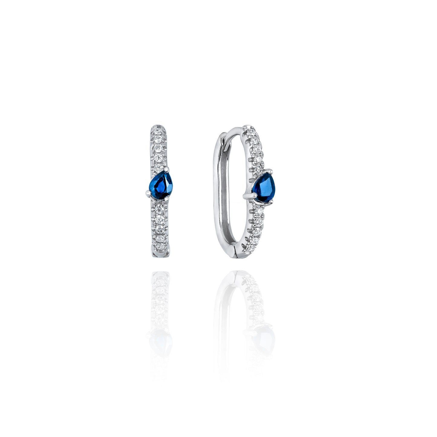 Sapphire Diamond Hoop Earrings