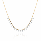 Baguette Bezel Kolye detay görünümü - 14K altın pırlanta baguette kolye