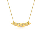 Pyramid Kolye - 0.23 ct pırlanta piramit tasarım 14K altın kolye detay görünümü