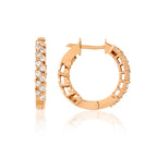 Bezel Küpe - 0.56 ct pırlanta 14K altın halka küpe detay görünümü