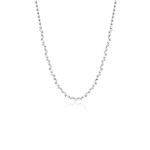 2.95 ct E-VS markiz kesim pırlanta taşlı 18K altın yarımtur kolye