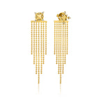 Party Chain Küpe detay görünümü - 14K altın pırlanta sallantılı küpe