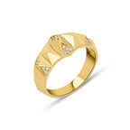 Pyramid Yüzük - 0.11 ct pırlanta piramit tasarım 14K altın yüzük detay görünümü