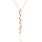 Leaf Kolye detay görünümü - 14K altın pırlanta yaprak kolye