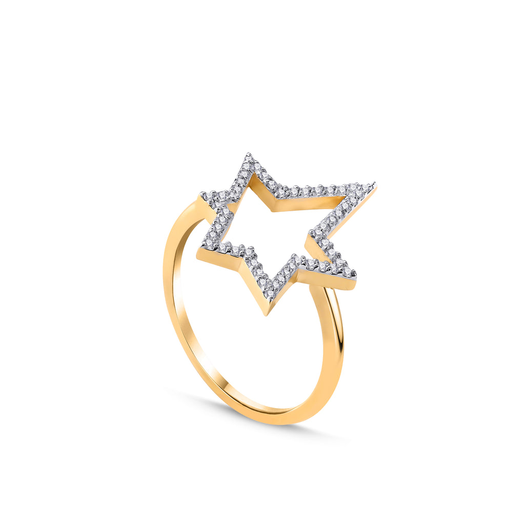 14K altın Stellar pırlanta yüzük