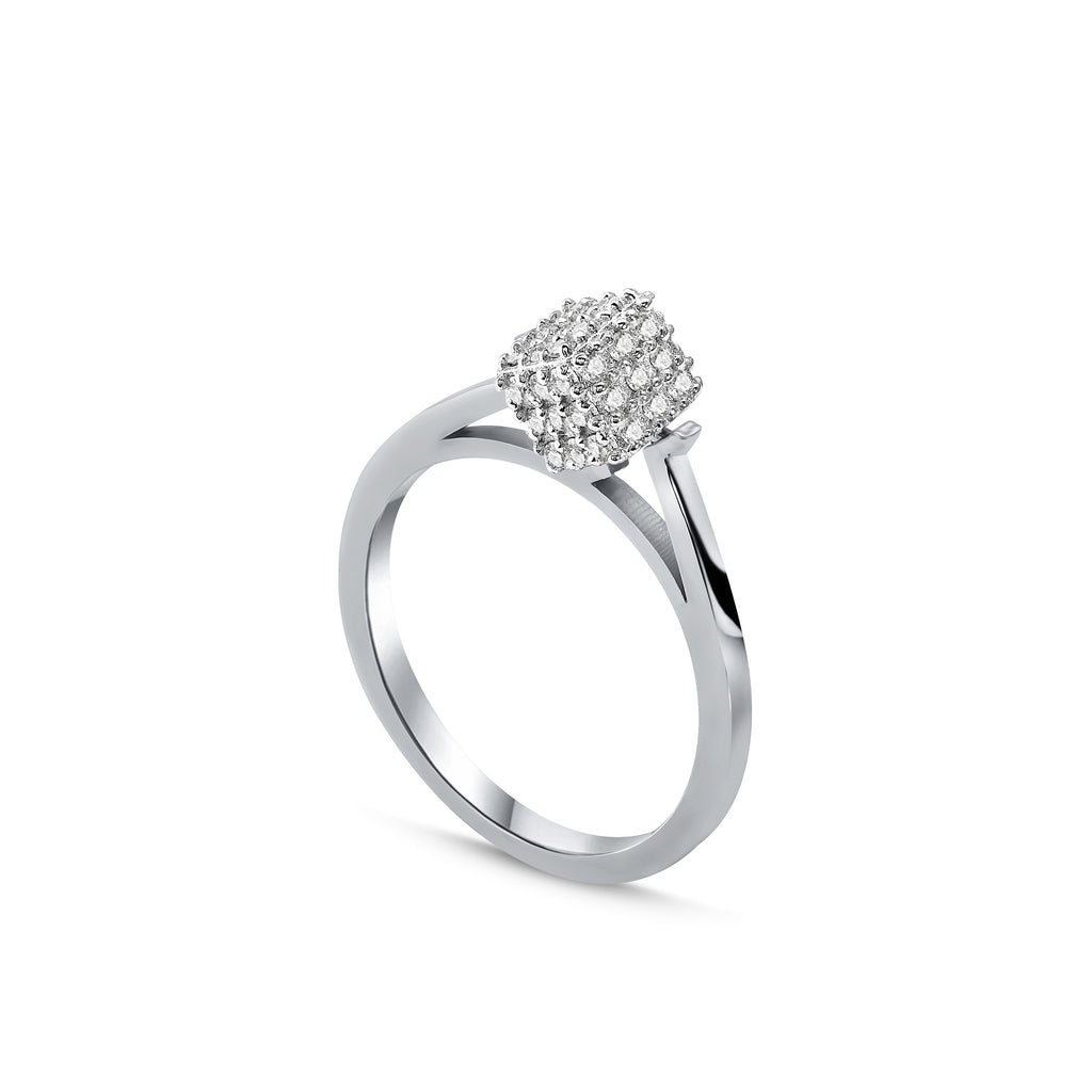 Squared Yüzük detay görünümü - 14K altın pırlanta kare yüzük