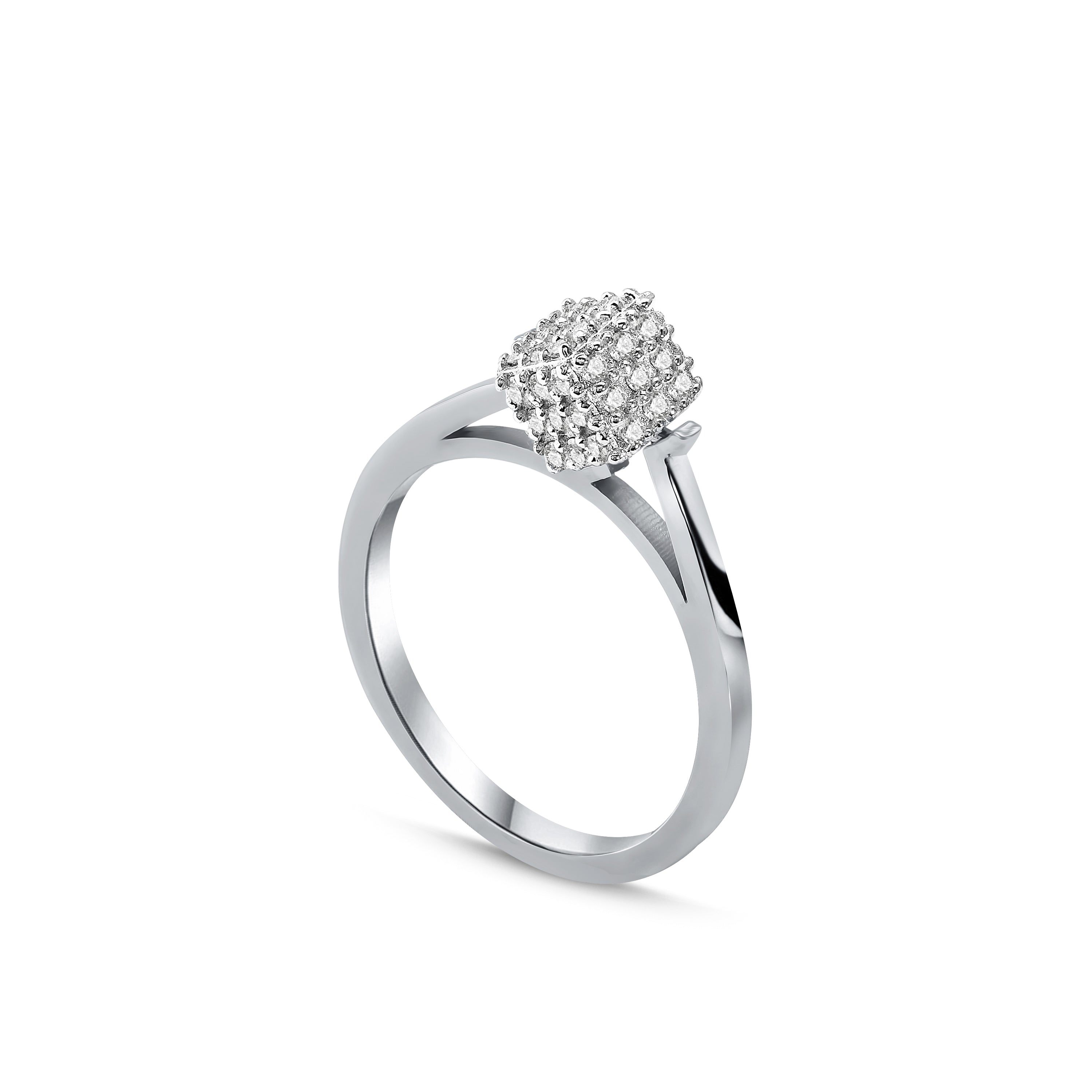 Squared Yüzük detay görünümü - 14K altın pırlanta kare yüzük