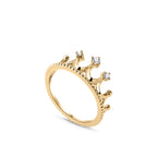 Crown Yüzük detay görünümü - 14K altın pırlanta taç yüzük