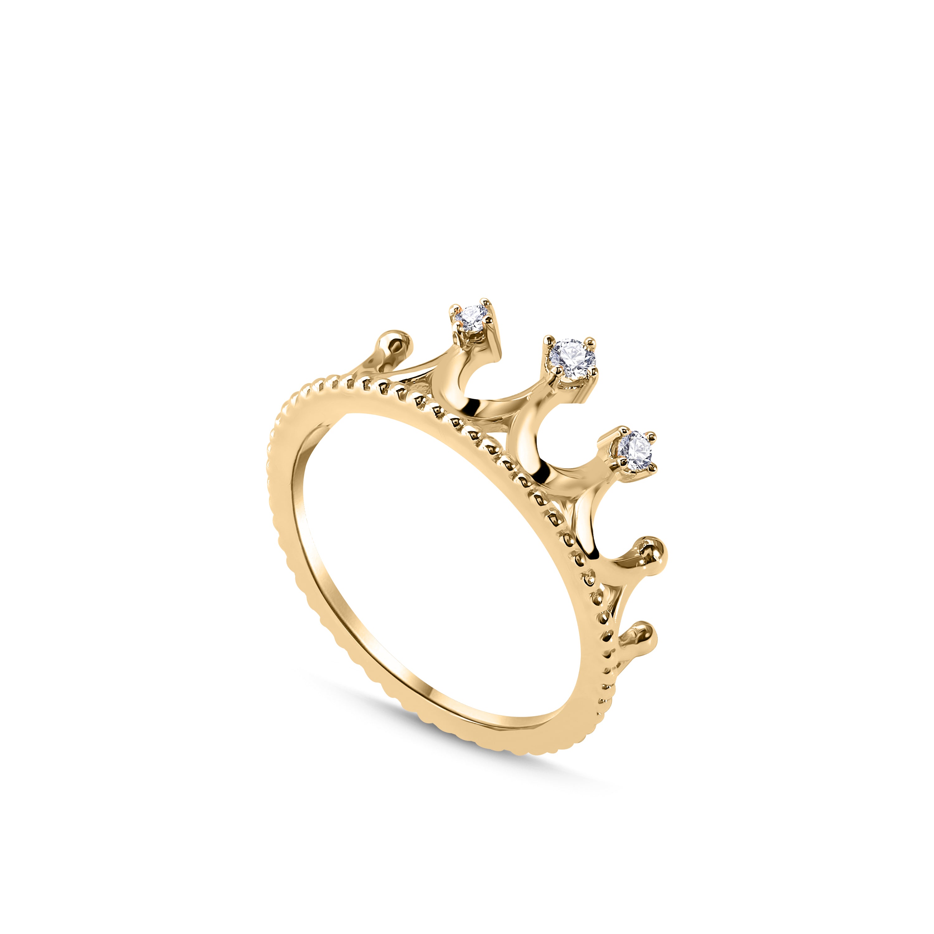 Crown Yüzük detay görünümü - 14K altın pırlanta taç yüzük